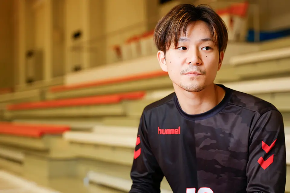 インタビューを受ける後藤選手