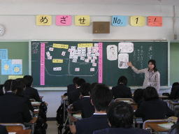 板書で意見を整理している様子2