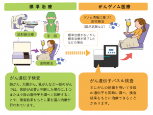遺伝子情報に基づくがんの個別化治療についての図