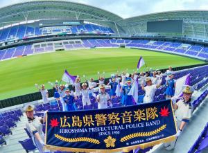 スタジアム内の集合写真