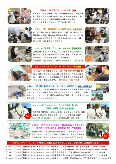 令和７年度ゆったり歴史体験チラシ裏面です。