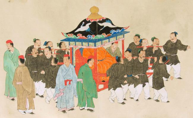 「琉球人来朝之図」（部分）の画像