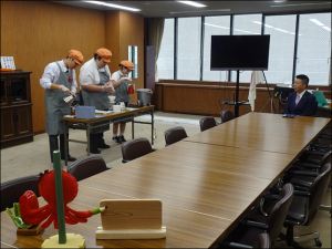 バリスタ技術の実演の様子