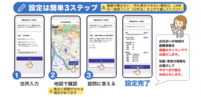 設定は簡単3ステップ