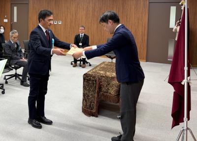 表彰式（広島市立湯来中学校）