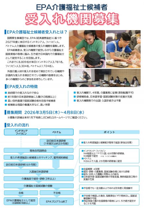 受入機関募集案内