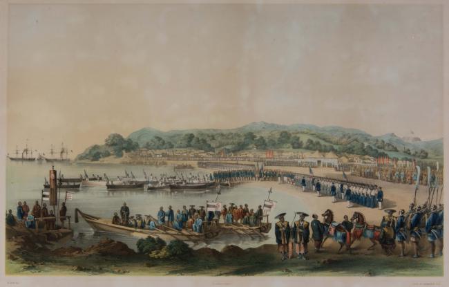 ウィリアム・ハイネ画「久里浜上陸の図」の画像