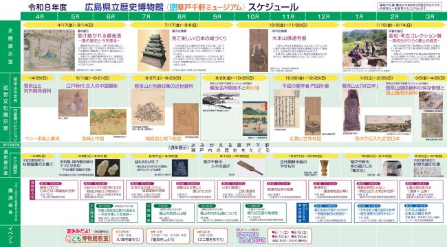令和８年度ミュージアムカレンダーの内面画像