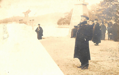 厳島で撮影した「自撮り写真葉書（裏）」の画像