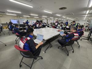 豪雨災害対応訓練の様子（全体）