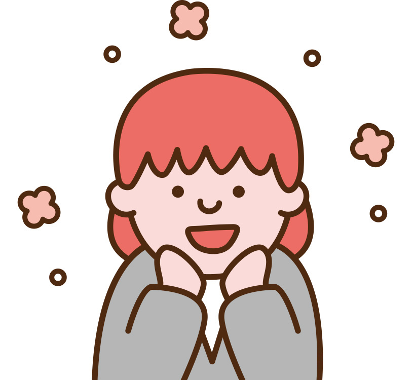 喜んでいる先生のイラスト