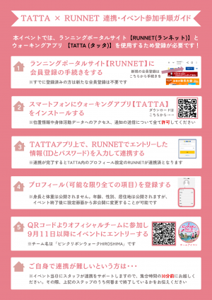 ピンクリボンウォークHIROSHIMAのエントリーについて